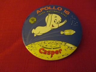 Vintage Apollo 16 Command Module Casper The Friendly Ghost Mattingly Button Rare