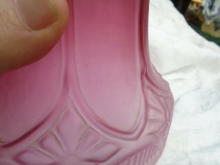 ANTIQUE FROSTED PINK GLASS 3 1/4 