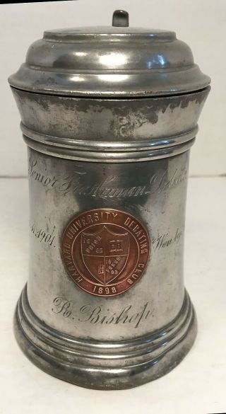 Antique 1901 Harvard University Debating Club Tankard Mug