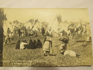 Vintage Native American Indian Village " 101 " Ranch Rppc Undivided,  Unposted
