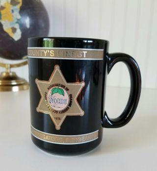 Vtg Orange County Ca Sheriff Assoc Coffee Mug 25 Years Badge Law Military Gift