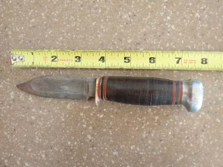 Vintage Marbles Gladstone,  Michigan Usa Fixed Blade Knife Leather Handle