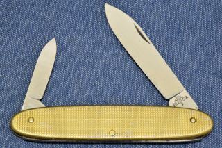 C1957 - 68 Rare Elinox Victorinox Excelsior Checkered Golden Alox Swiss Army Knife