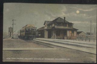 Postcard Phillipsburg Pennsylvania/pa N.  Y.  C.  Railroad Train Depot/station 1907