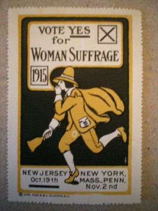 Woman Suffrage Votes For Women Jersey Poster Stamp 1915