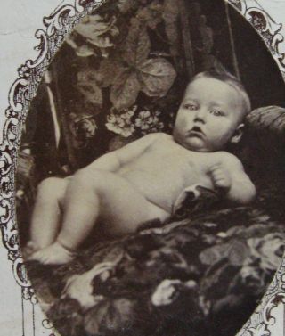 Antique Civil War Era Cdv Photo Of A Darling Baby Concord Nh Tax Stamp On Verso