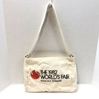 Vintage 1982 Worlds Fair Knoxville Tn Canvas Tote Bag 12 " X 9 "