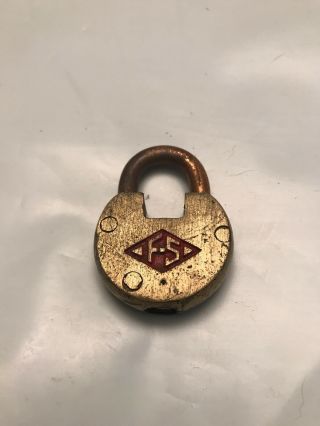 Vintage F - S Fraim Slaymaker Lock Padlock No Key F&s 1 3/4” 2