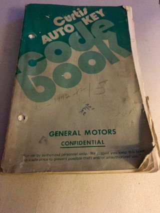 Curtis Code Book 1971 General Motors 1935 And Up Inserts Cam - Set Code Cutter