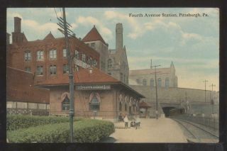 Postcard Pittsburgh Penn/pa 4th Fourth Ave Railroad Train Depot/station 1907