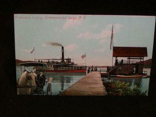 Antique Postcard - C1905 - 10 Greenwood Lake,  Ny.  " Windemere Landing " Steamship