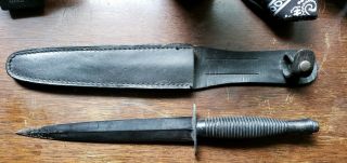 Fairbairn Sykes Stamped " Sheffield England " Vintage Dagger Knife Black