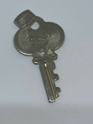 Vintage American Tourist Luggage Key Happy Face Bellhop Necklace Charm Rare