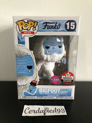 Funko Pop Bigfoot Flocked (snowy) 15 Myths Canada Fan Expo Exclusive Le In Hand