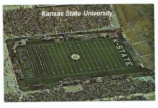Vintage Kansas Chrome Postcard Ksu Stadium State University Manhattan Wildcats