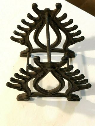 Antique Victorian Cast Iron Ink Pen Stand For Quill Style Pens & Pencils For 12