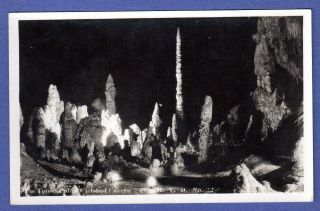 The Totem Pole,  Big Room Carlsbad Caverns,  Mexico Postcard Rppc