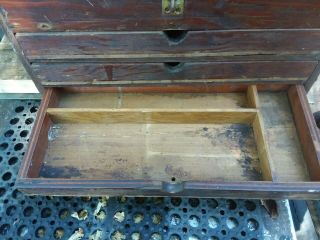 Vtg Hand Made Wood Storage Carry Case Box/Tray Tackle Tool Jewelry Craft Doll 4