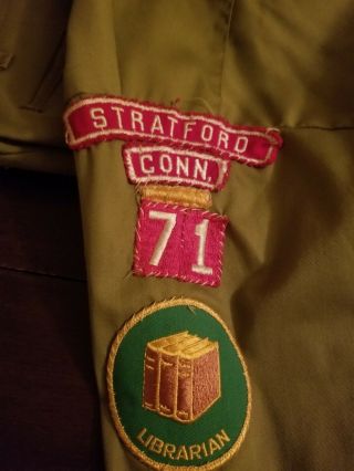 Vintage Boy Scout Uniform Long Sleeve Shirt and Pants Patches 1970 Connecticut 2
