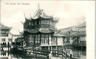 Shanghai,  China Ornate Tea House C1910s Postcard