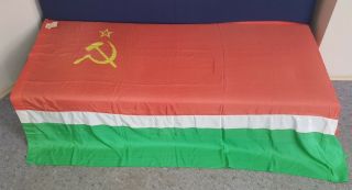 Nos Ussr Flag Of The Lithuanian Ssr Republic Flag Hammer & Sickle Large