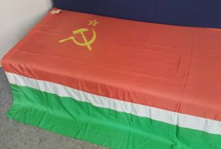 NOS USSR flag of the Lithuanian SSR Republic Flag Hammer & Sickle Large 8