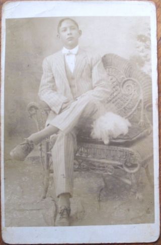 Black/latin Well - Dressed Man W/dog 1910 Realphoto Postcard