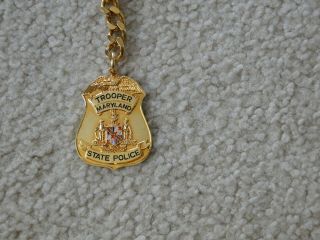 Rare Official Maryland State Police Key Chain Mini - Badge 5