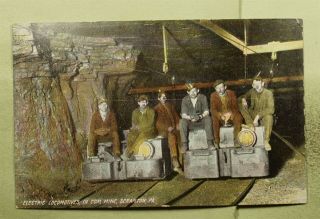 Dr Who 1908 Scranton Pa Coal Mine Electric Locomotives Postcard E25778