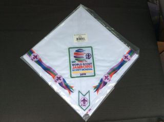 2019 World Scout Jamboree Official Neckerchief Green Border Emblem