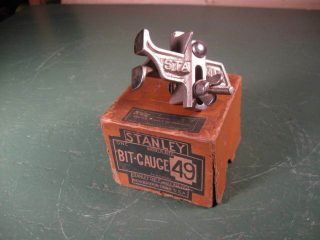Antique Old Vintage Stanley Woodworking Tools No.  49 Drill Gauge W/box