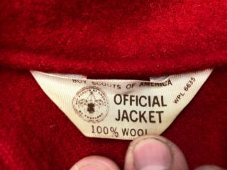 Official Boy Scout Red Wool Jacket W/Patches - Size 40 5