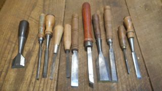 L4409 Vintage & Antique Wood Chisels - Some Need Tlc - 1 Stanley 750,  Etc