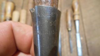 L4409 Vintage & Antique Wood Chisels - Some need TLC - 1 Stanley 750,  Etc 4