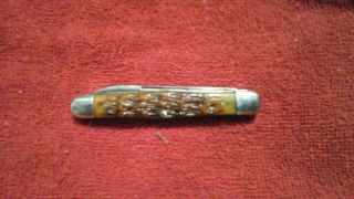 Vintage Rare Cattaraugus Stag Handle 2 Blade Knife 22909