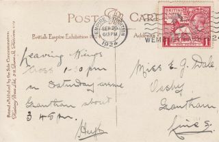 Wembley 1924 - Canada R/p By Fleetway With Wembley 1d Stamp & Cancel