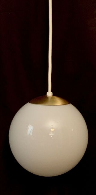 Vintage Mcm Panton Style Glass Sphere Pendant Light