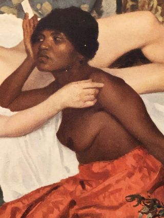 EARLY 1900s FRENCH MAURICE JARON BLACK AM NUDE WOMAN RARE POSTCARD 2