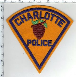 Charlotte Police (north Carolina) 1st Issue Felt Shoulder Patch - Very Rare