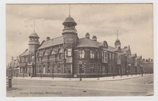 Great Old Card The Police Buildings Warrington Manchester 1906 Cheshire