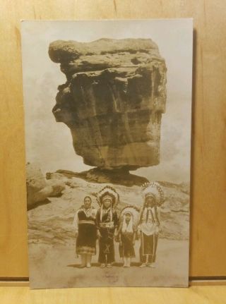 A16) Postcard MARY GRACE TAFOYA Garden of the Gods Indian Family Native American 2