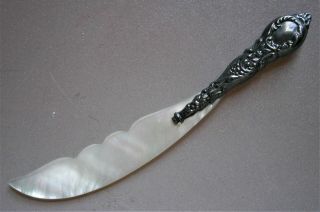 Antique Sterling Silver & Mother Of Pearl Letter Opener 3