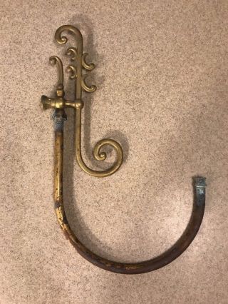 Antique Victorian Style Brass Lamp Scroll Arm