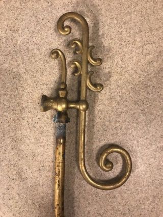 Antique Victorian Style Brass Lamp Scroll Arm 2