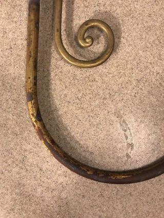 Antique Victorian Style Brass Lamp Scroll Arm 3