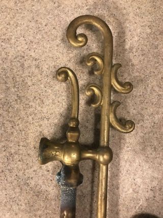 Antique Victorian Style Brass Lamp Scroll Arm 5