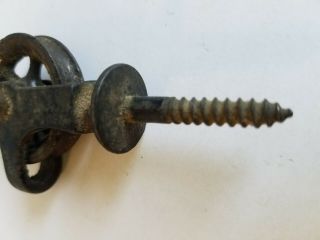 1 Vintage Cast Iron 5 Spoke Barn Wheel Metal Pulley Screw In Type 2
