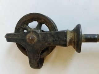 1 Vintage Cast Iron 5 Spoke Barn Wheel Metal Pulley Screw In Type 3