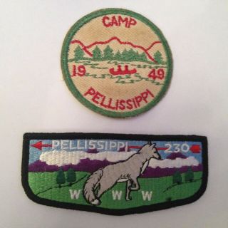 Vintage 1949 Camp Pellissippi And Pellissippi Lodge 230 Vintage Pocket Flap