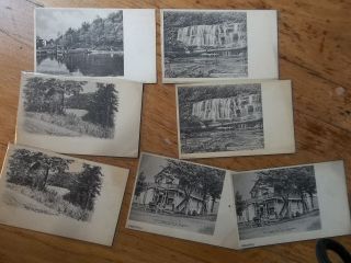 7 Old Postcards,  Ca.  1905,  Starlight,  Pa (post Office/store,  Dam,  Nook,  Falls)
